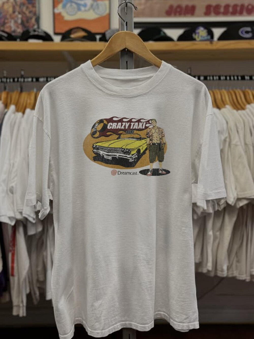 90s Crazy Taxi Dreamcast Washed White Tee  91